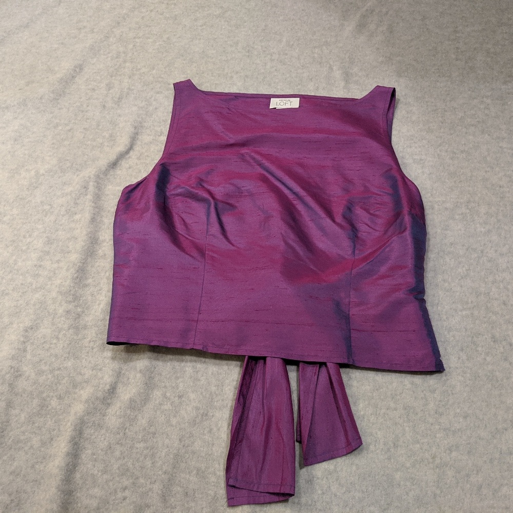 Ann Taylor LOFT Silk Tank with bow in back